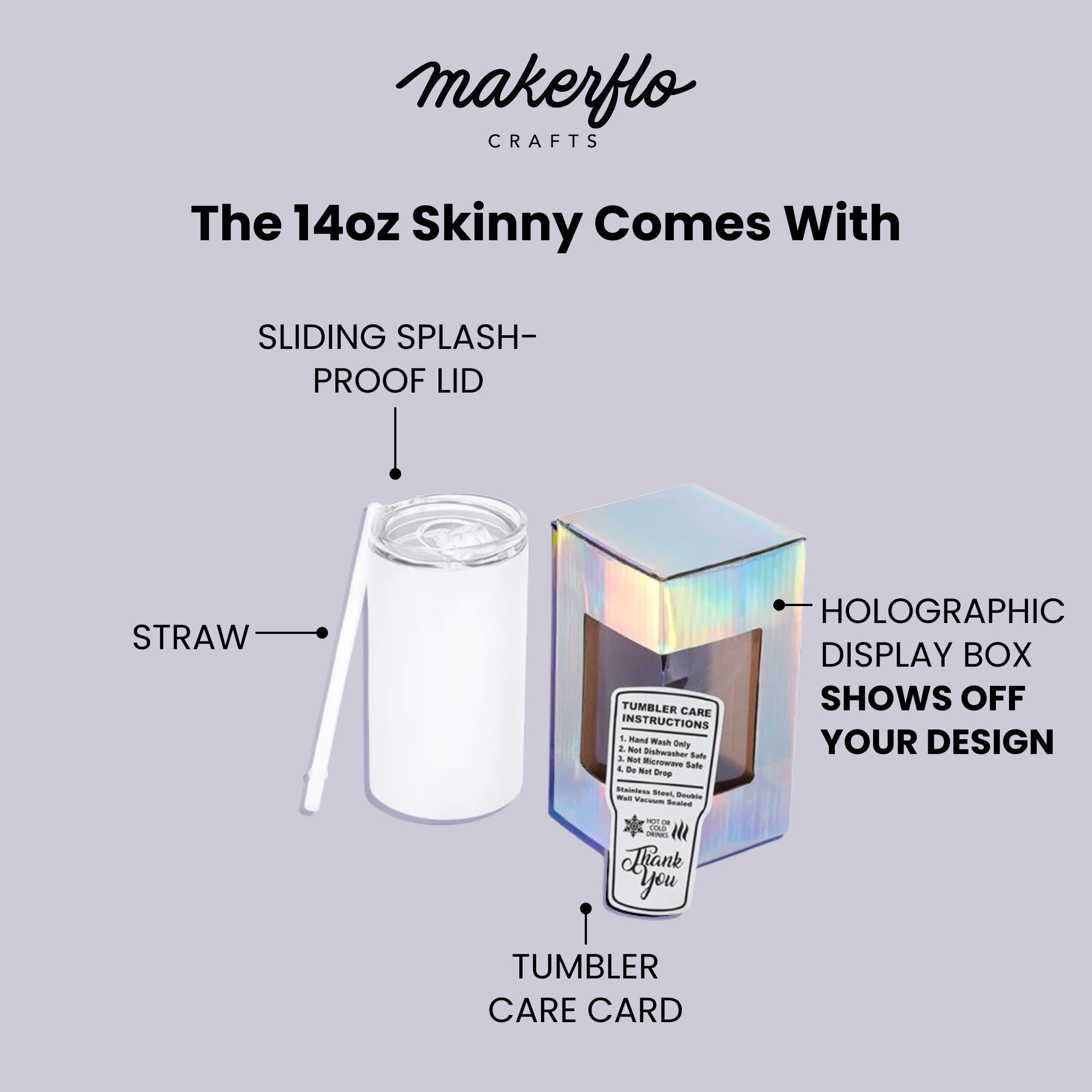 14oz Skinny Sublimation Tumbler